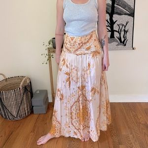 Yellow Boho Free People Maxi Skirt